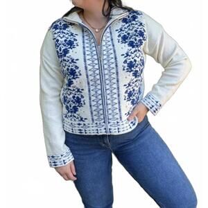 NEW LOVLOV open zip sweater in multi